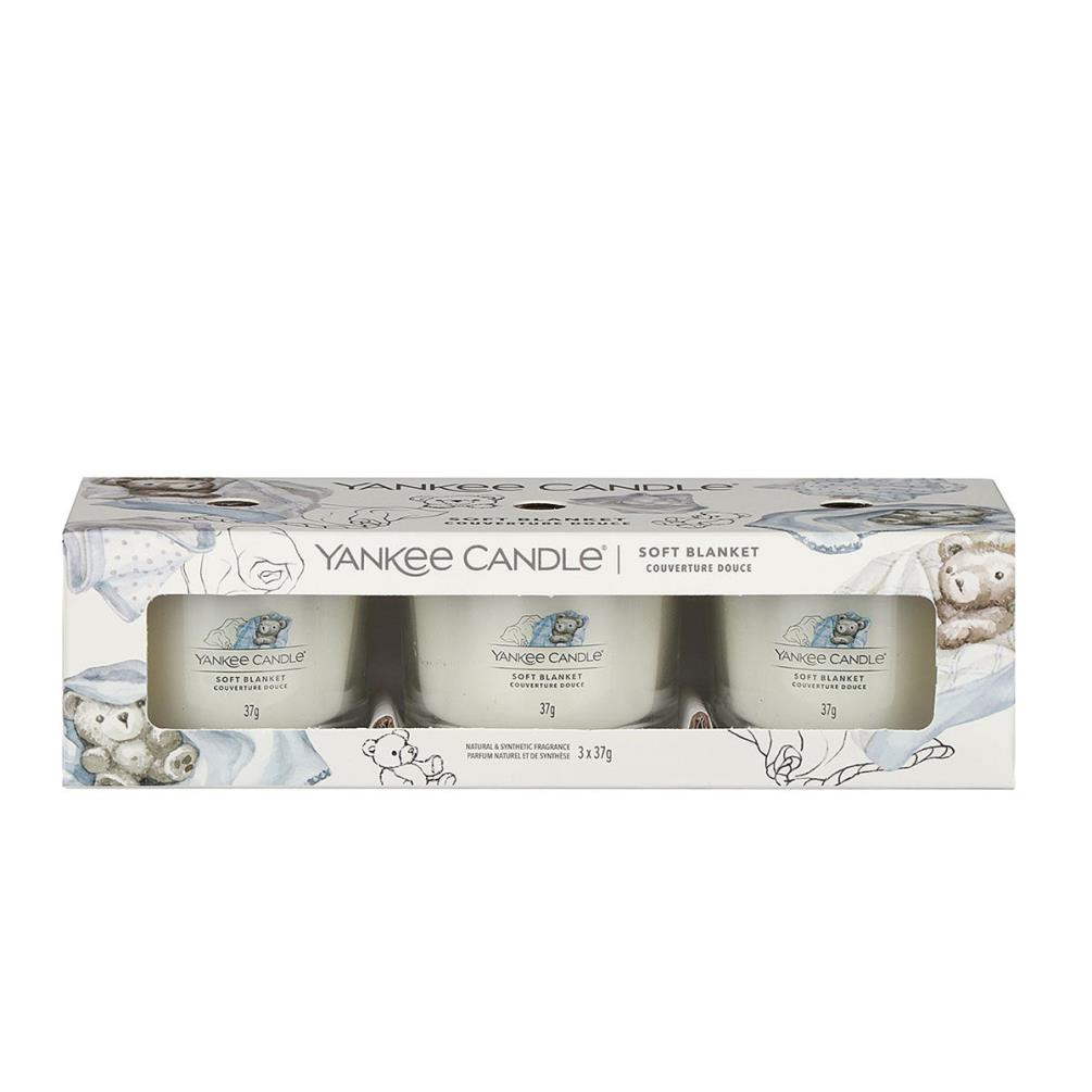 Yankee Candle Soft Blanket 3 Filled Votive Candle Gift Set £6.99